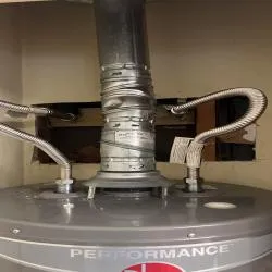 photo at Houston, TX on Oct 10, 2025: The water heater was not functioning correctly due to a broken supply gas tube for the burner assem