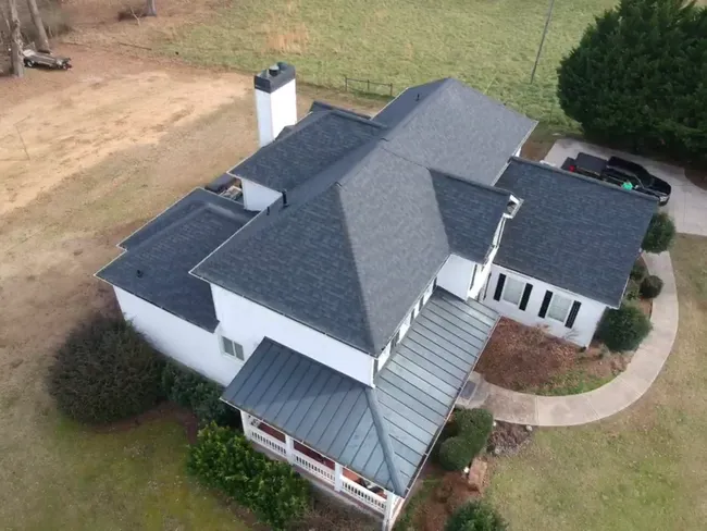 Black Onyx Shingle by Owens Corning installed on this beauty in Cumming. New Roof=Happy Customers!