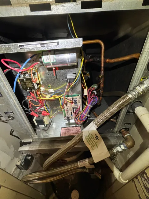 To enhance indoor comfort, we added 1 pound of Refrigerant 410A, optimizing the air conditioning system's efficiency.