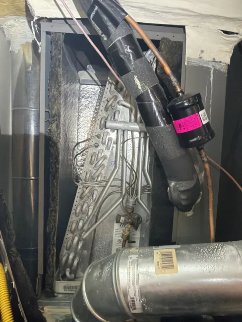 An upstairs AC unit in Georgetown was repaired by replacing the dual run capacitor, restoring optimal cooling.
