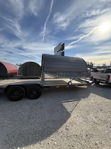 photo at Gilmer, TX on Jan 12, 2026: 8X10COOP WITH WHEELS IN CHARCOAL GRAY/BLACK TRIM-nesting box, loft, wheels, rampPicked up from l