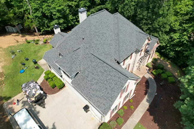 Insurance paid for this beautiful new roof. Local Family owned company who care for their clients.