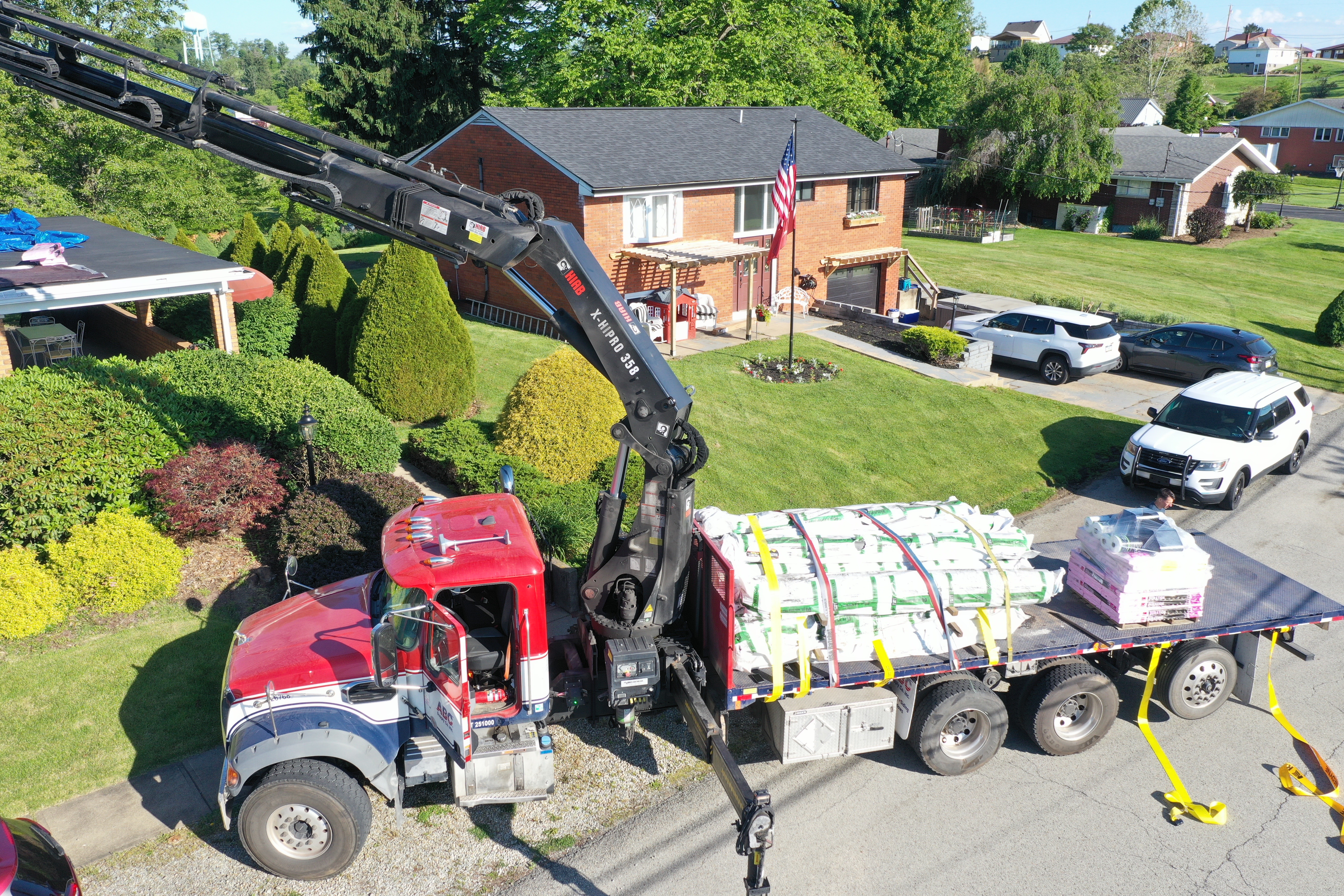 Roof replacement in progress on the Monongahela, PA home