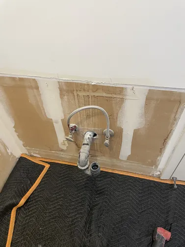 photo at Alamo, CA on May 06, 2026: To enable the installation of a new vanity, we expertly relocated the hot and cold water lines to a