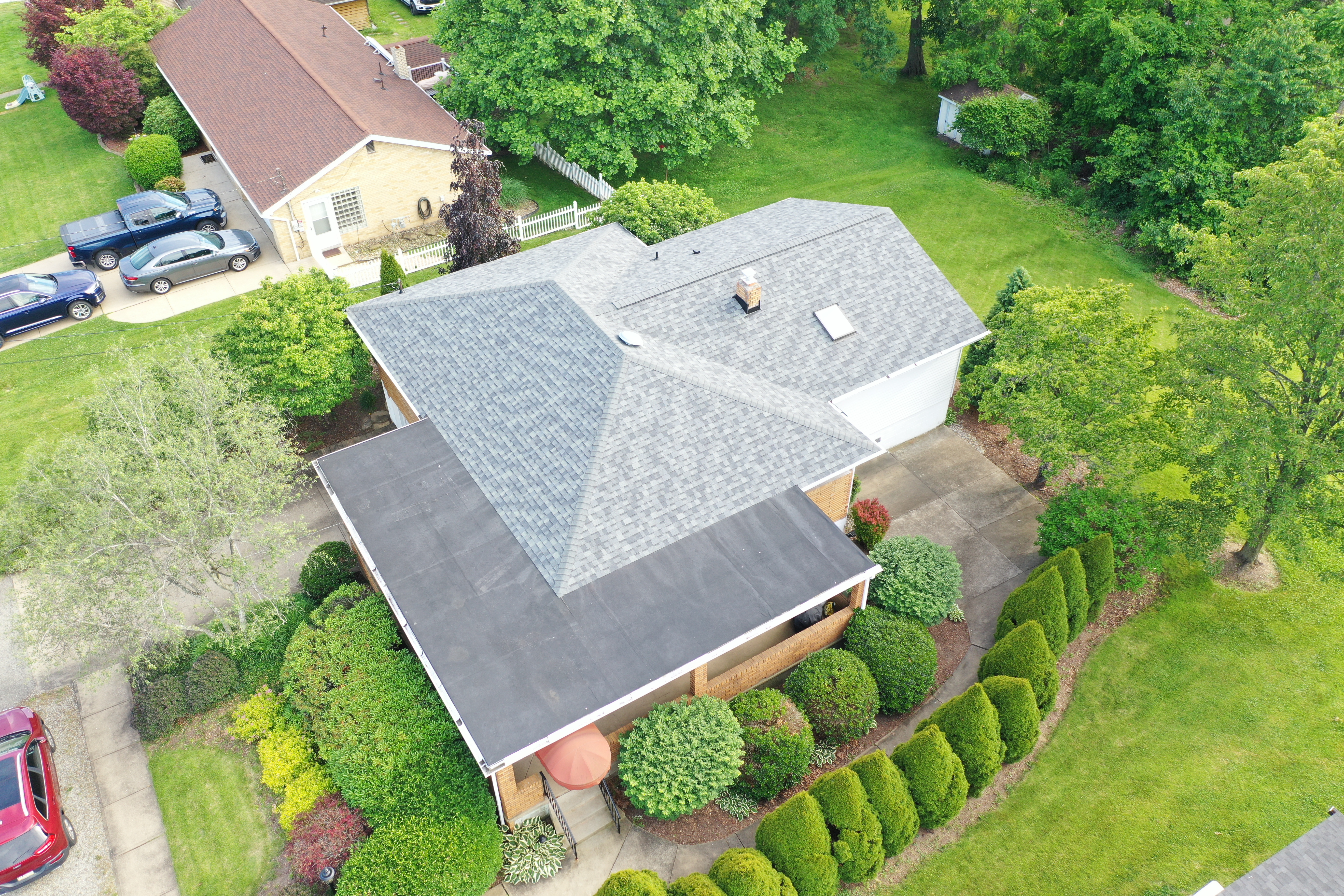 Completed roof replacement on a home in Monongahela, PA by JS Jobs Roofing Plus