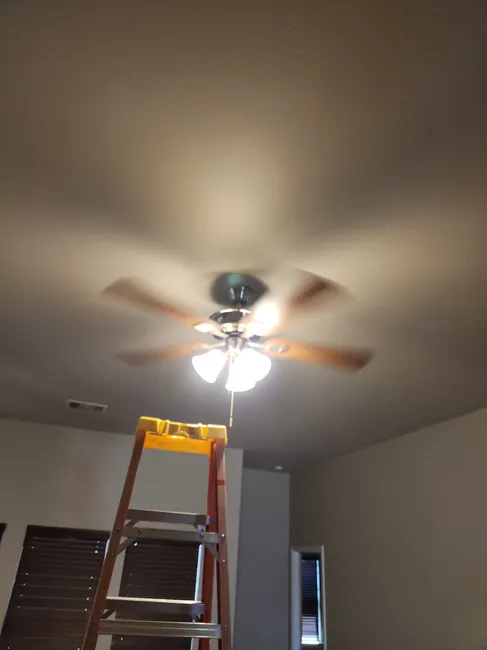 After diagnosing a malfunctioning ceiling fan, we installed a new unit for optimal performance, enhancing the home's comfort.