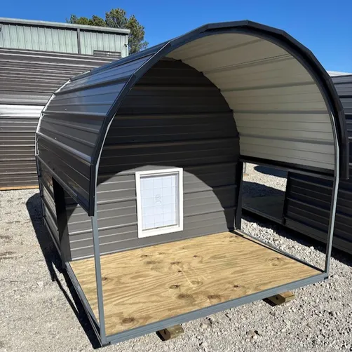 photo at Gilmer, TX on Jan 15, 2026: 6x10 Deluxe Dog Kennel with -heat,ac,insualtion,light- fenced in porch area6x8 Dog House with-encl