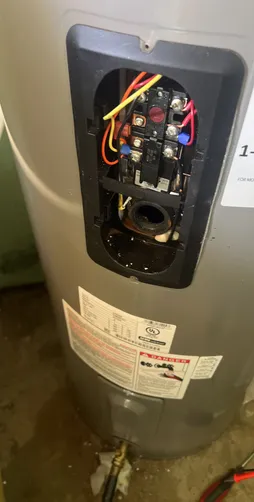 photo at Houston, TX on Nov 26, 2025: The water heater was not functioning due to a burned upper heating element. We removed the defectiv