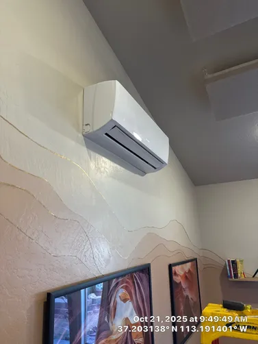 photo at Virgin, UT on Oct 21, 2025: A mini split air conditioning unit was experiencing increased noise levels during operation. We con