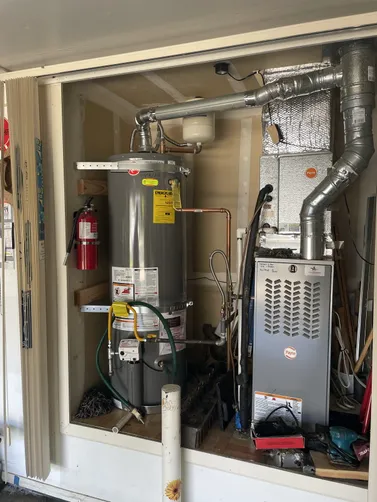 photo at Martinez, CA on Mar 13, 2026: An aging water heater can disrupt daily routines, so we replaced the old unit with a new Rheem 40-g