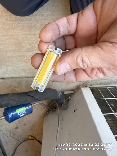 photo at Hurricane, UT on Nov 25, 2025: An acid test on the HVAC system was performed to ensure optimal performance. Derrick conducted the 