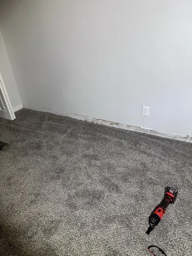 photo at Wichita, KS on Oct 19, 2026: A mold evaluation was conducted in response to visible mold growth and water damage in the drywall.