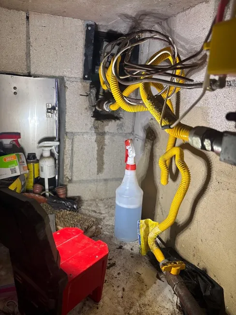 A gas leak was detected at the backyard pizza oven, prompting precision repairs to ensure safe operation.