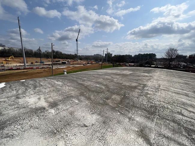 We’re up in Charlotte doing some commercial roof repairs today for this customer who needed a professional roofing contractor to stop their leaks after trying to use somebody else.