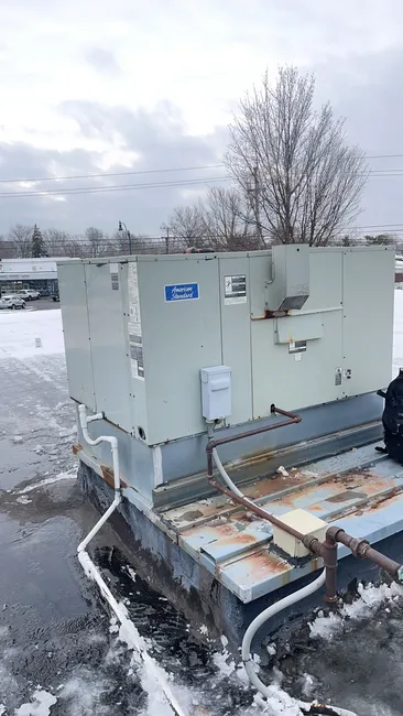 A cracked heat exchanger was identified and quickly replaced, restoring reliable heat for the commercial facility.