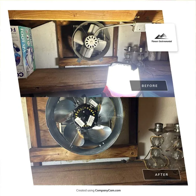 Attic Cleaning & Vent Fan Replacement