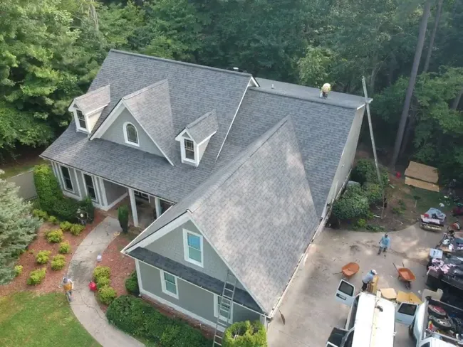 Roof Repair and Replacement in process. Putting the finishing touches and cleaning up.