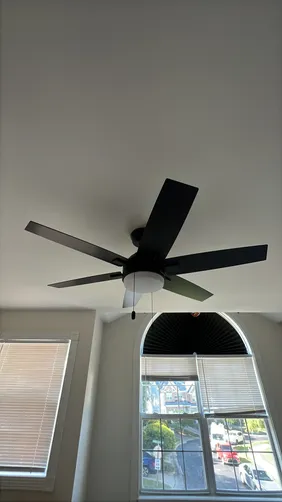 Called out to remove two flush mount lights and one old ceiling fan and to replace with three new customer supplied ceiling fans. Also replaced two old smoke detectors with two new carbon monoxide/ smoke combination detectors.