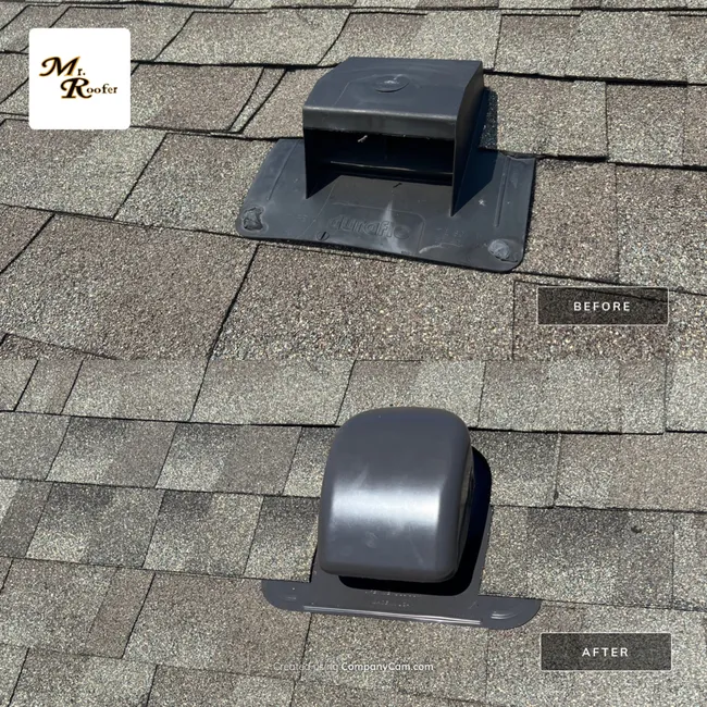 The customer had a faulty dryer vent due to an improper installation. They would notice water in the laundry room floor coming from the dryer vent. We replaced the dryer vent with a much more improved model that allows it to tie into the asphalt shingles better than any others I’ve ever seen.