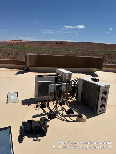 photo at Hurricane, UT on Nov 13, 2025: A malfunctioning compressor in the air conditioning unit was addressed. We tested the system and id