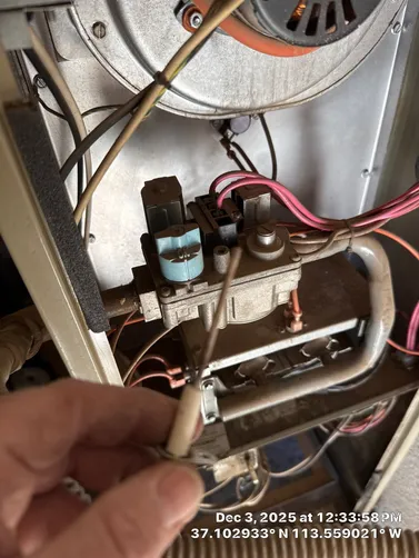 photo at St George, UT on Dec 03, 2025: A furnace blowing cold air indicated an issue that needed immediate attention. We assessed the heat