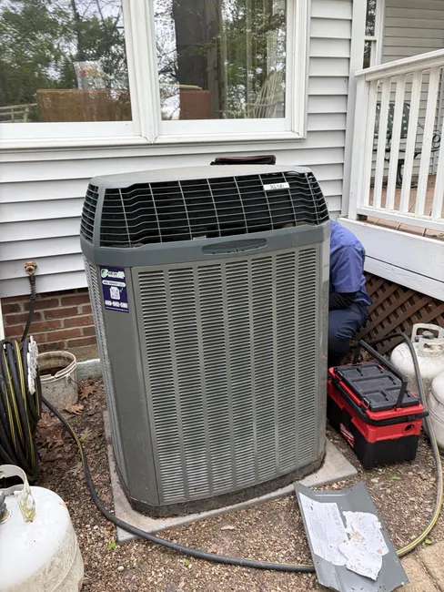 At a residential property, we optimized the central AC unit with a thorough tune-up, ensuring peak performance and comfort for the homeowners.