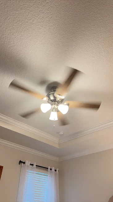 A malfunctioning fan light led to the removal of the old unit and the installation of a new, efficient fan.