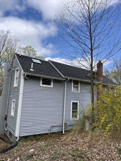 I Install new architectural GAF shingle
Also chimney flashing