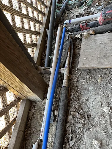 photo at Kerrville, TX on Mar 28, 2026: A leak in the pit box was discovered, which Aqua indicated was on the customer side of the line. We photo at Kerrville, TX on Mar 28, 2026: A leak in the pit box was discovered, which Aqua indicated was on the customer side of the line. We