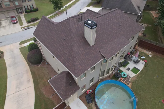 Roofing Replacement: Loganville. Brownwood Shingle.