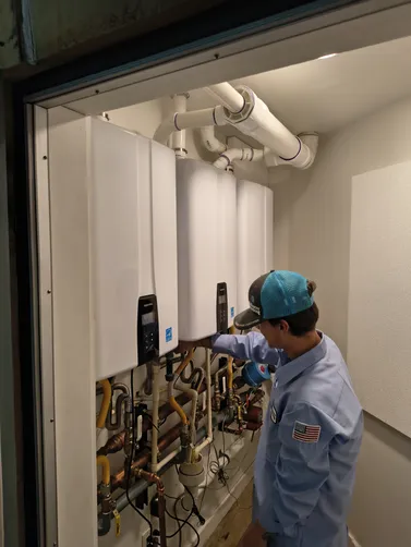 photo at Comfort, TX on Mar 07, 2026: A gas leak behind the tankless unit posed a serious safety concern. We addressed this by repairing photo at Comfort, TX on Mar 07, 2026: A gas leak behind the tankless unit posed a serious safety concern. We addressed this by repairing