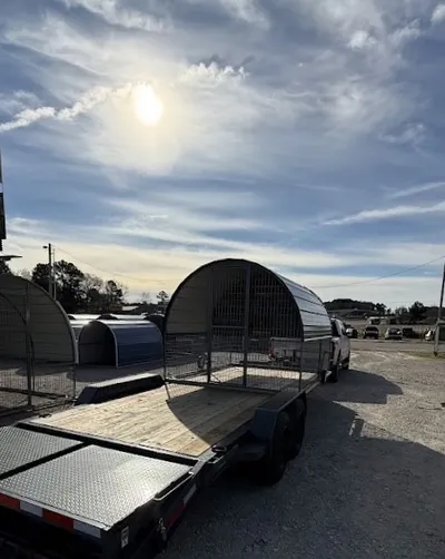 photo at Gilmer, TX on Jan 12, 2026: 8X10COOP WITH WHEELS IN CHARCOAL GRAY/BLACK TRIM-nesting box, loft, wheels, rampPicked up from l
