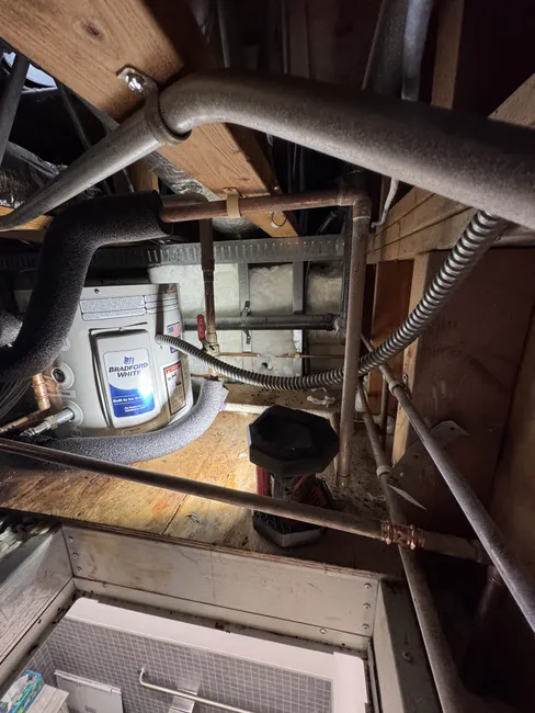 Safeguarding daily routines, we replaced a malfunctioning 10-gallon water heater with an energy-efficient model, ensuring a reliable hot water supply for this commercial property.