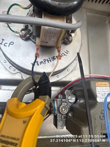 photo at La Verkin, UT on Dec 02, 2025: A malfunctioning heater prompted our visit to La Verkin. We inspected the system to determine the c