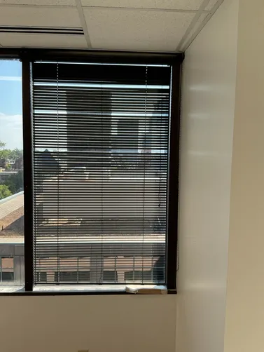 photo at Clayton, MO on Oct 03, 2025: A commercial project involved the installation of solar clutch screen shades in Clayton. We install