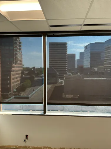photo at Clayton, MO on Oct 03, 2025: A commercial project involved the installation of solar clutch screen shades in Clayton. We install