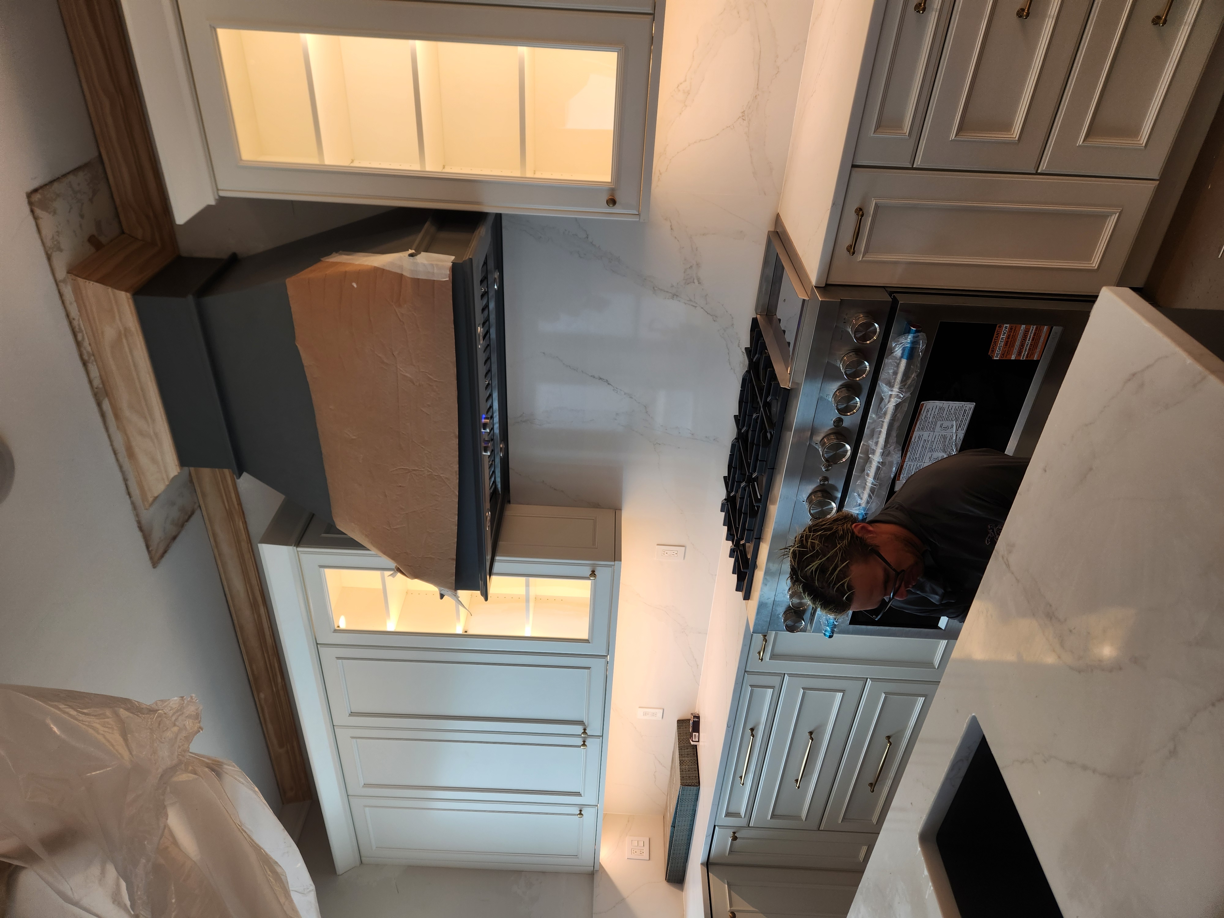 Kitchen in Edmond with new receptacles, dimmers, and under-cabinet lighting