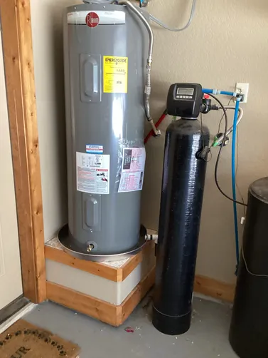 photo at Bandera, TX on Feb 20, 2026: A leaking electric water heater in the garage was disrupting the household's hot water supply. We d photo at Bandera, TX on Feb 20, 2026: A leaking electric water heater in the garage was disrupting the household's hot water supply. We d