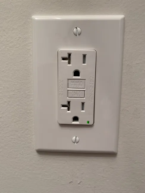 Two new GFCI outlets were installed for bidets, enhancing bathroom safety and ensuring compliance with standards.