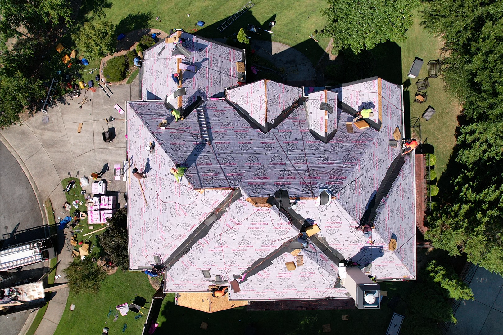 Roof replacement on an Atlanta home after hail damage, Owens Corning Duration shingles in Williamsburg Gray
