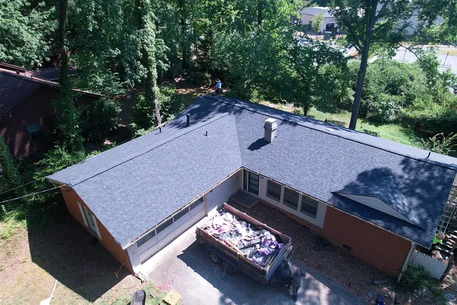 A full roof replacement for Parker using Owens Corning Duration shingles in Onyx Black ensures lasting protection and style.