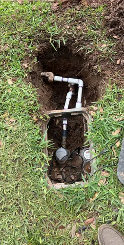 photo at Sugar Land, TX on Apr 16, 2025: An outside foundation leak near the meter required immediate attention. We excavated the area to ac