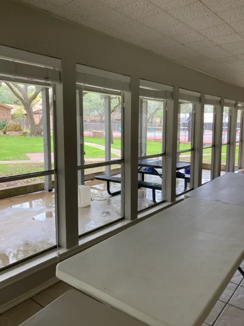 The community center's exterior was revitalized through thorough pressure washing and meticulous window cleaning, enhancing its appeal and ensuring a pristine environment for all.