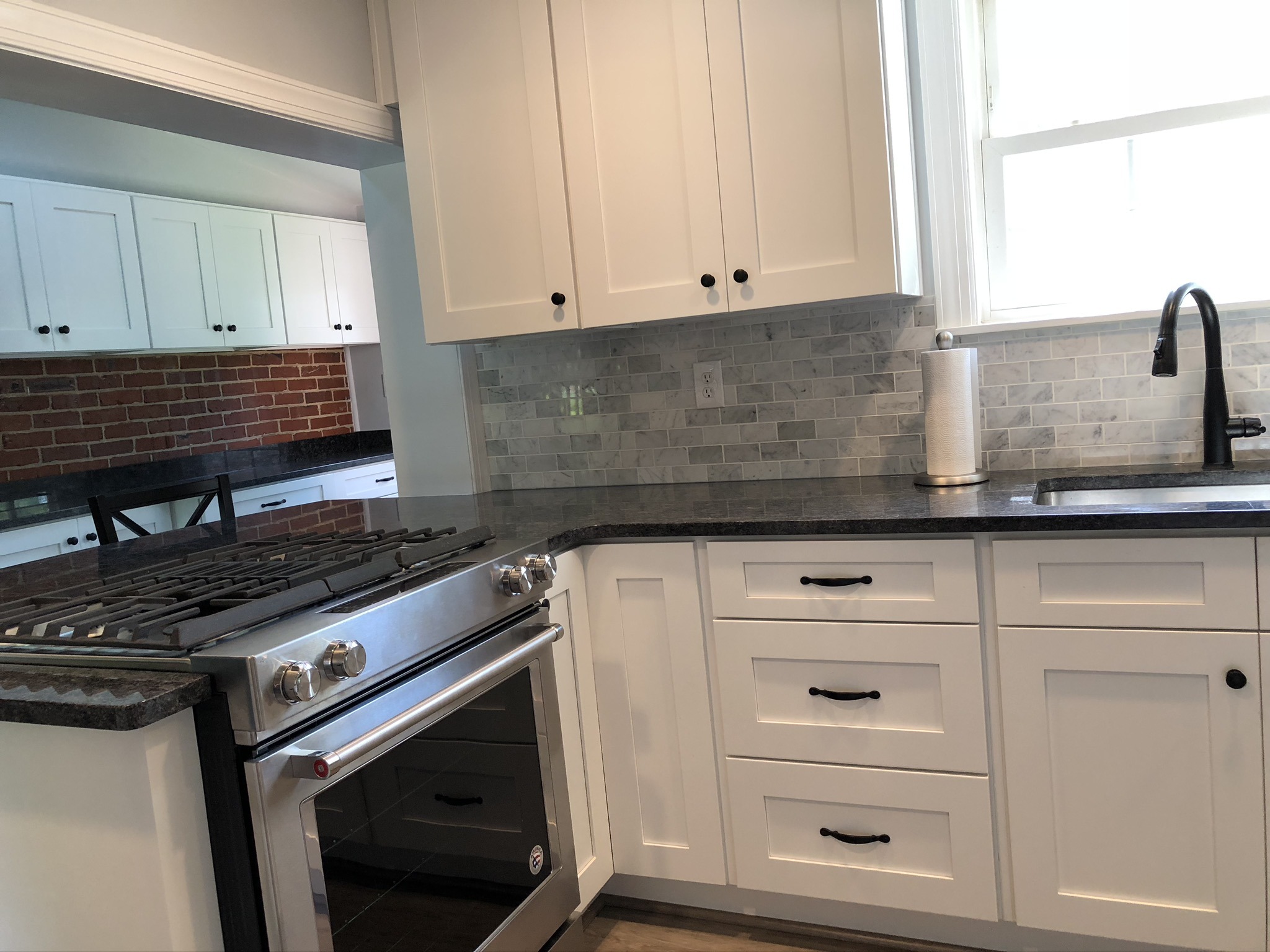 Remodeled small kitchen in Towson, MD with new cabinets and countertops