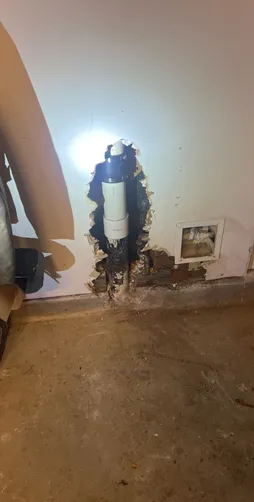 photo at Houston, TX on Nov 25, 2025: A main stoppage was identified at the outside of the house, causing drainage issues. To resolve thi