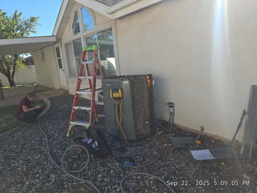 photo at La Verkin, UT on Oct 22, 2025: A malfunctioning air conditioning system required our attention. We replaced the faulty compressor 