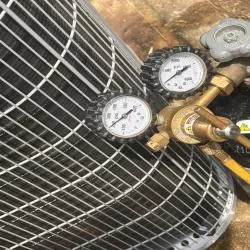 photo at New Caney, TX on Apr 03, 2025: The previous condenser was malfunctioning, leading to inefficient cooling. We performed a condenser